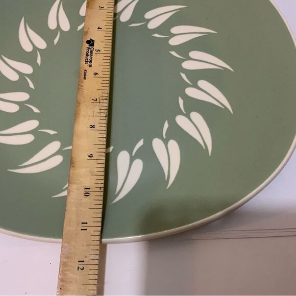 Harkerware GREEN CORONET PATTERN Serving oval  Platter  G8 - Picture 5 of 8